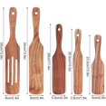 thumbnail image 2 of 5 unids/set espátula de cocina, herramienta de cocina giratoria de madera, diseño de agujero para colgar, se puede colgar en la pared cuando no esté en uso, 2 of 5