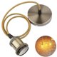 thumbnail image 1 of Mini lámpara colgante industrial simple, soporte de lámpara E27 vintage, tela tejida negra, cable de luz ajustable, kit de iluminación colgante estilo 1, 1 of 5