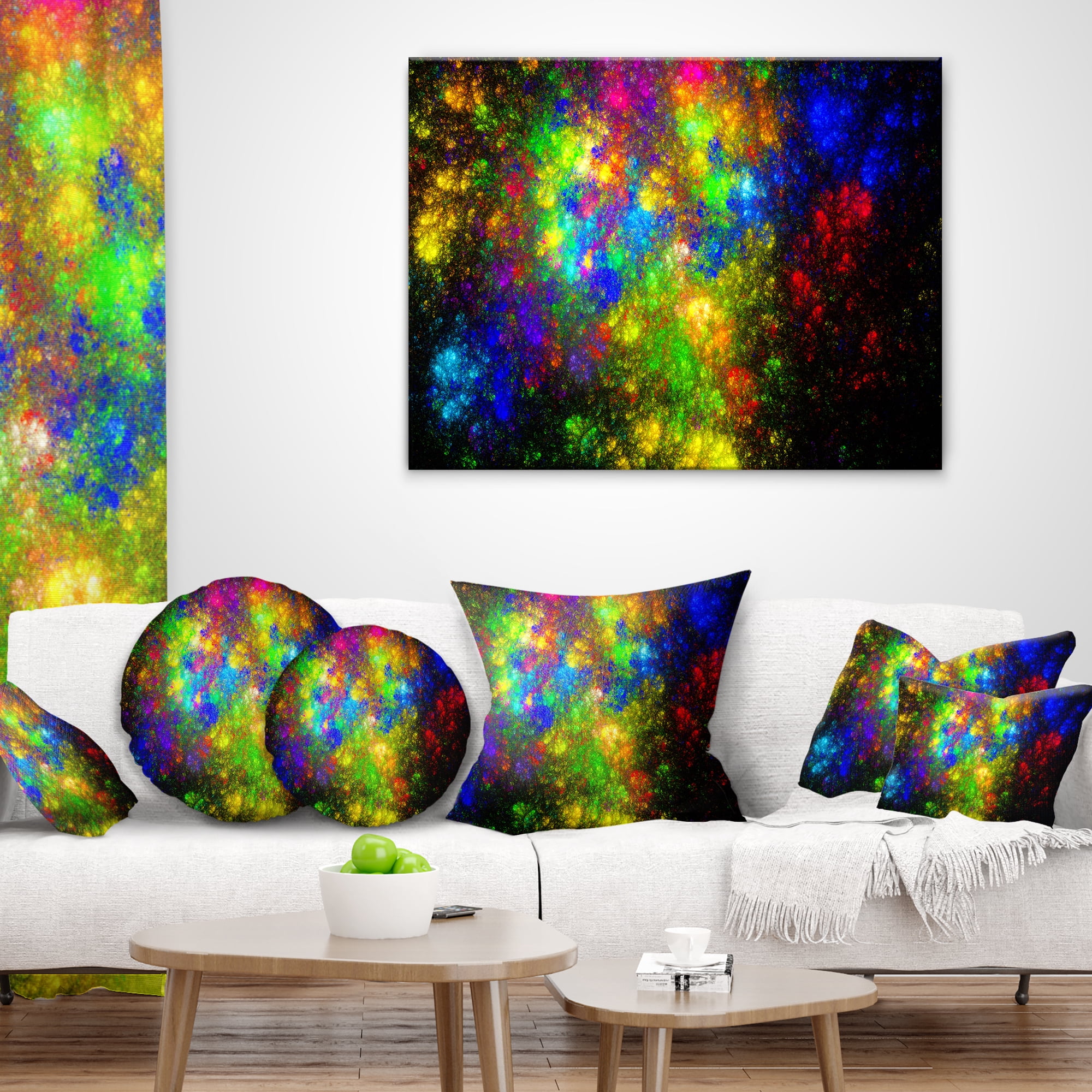Designart Distant Galaxies - Abstract Throw Pillow - 12x20