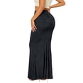 thumbnail image 7 of BUWTTER Women's Skirts High Waist Stretch Knit Pleated Elegant Bodycon Party Pure Color Black Skirt L, 7 of 7