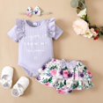 thumbnail image 5 of Newborn Infant Baby Girl Clothes Romper Shorts Set Floral Summer Outfits Cute Baby Clothes Girl, 5 of 8