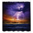 thumbnail image 3 of Ambesonne Nature Shower Curtain, Epic Thunder Atmosphere, 69"Wx84"L, Purple and Orange, 3 of 5