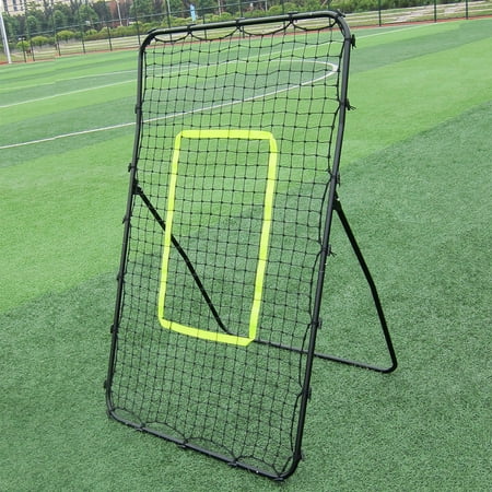 Baseball Trainer - Practice Pitchback Net for Pitching Hitting Batting Throwing - 55x25in Youth Multi-Angle Baseball Return Rebounder - Softball Pitch Back Training Equipment with Strike Zone,