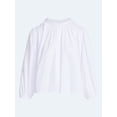 thumbnail image 6 of Free Assembly Women's Shirred Cotton Button Down Blouse with Long Sleeves, Sizes XS-XXL, 6 of 6