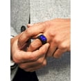 thumbnail image 6 of Bestyle Chunky Signet Ring for Men Big Blue Created Sapphire Stainless Steel Band Ring Fashion Thumb Pinky Ring Jewelry Gift Size 10, 6 of 9
