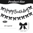 thumbnail image 2 of Banderín de feliz cumpleaños con lazo negro con forma de sorcristía para decoración de fiesta, 2 of 7