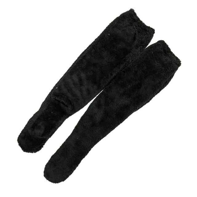 Jumpingount Calcetines calentadores de piernas suaves y borrosos de nailon, 2 uds., para máxima comodidad, calcetines por encima de la rodilla de Medias