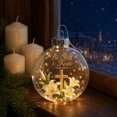 thumbnail image 5 of Light Up Transparent Christmas Ornament Ball,Religious Cross Lily Scripture Design Hanging Bauble With Built-in LED Lights,Christmas Tree Mantel Window Decor,A, 5 of 7
