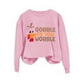 thumbnail image 4 of Pink Womens Sweatshirts Women Gobble You Wobble Shirt Oversized Fall Graphic Pullover Top Going Out Tops for Women, 4 of 4