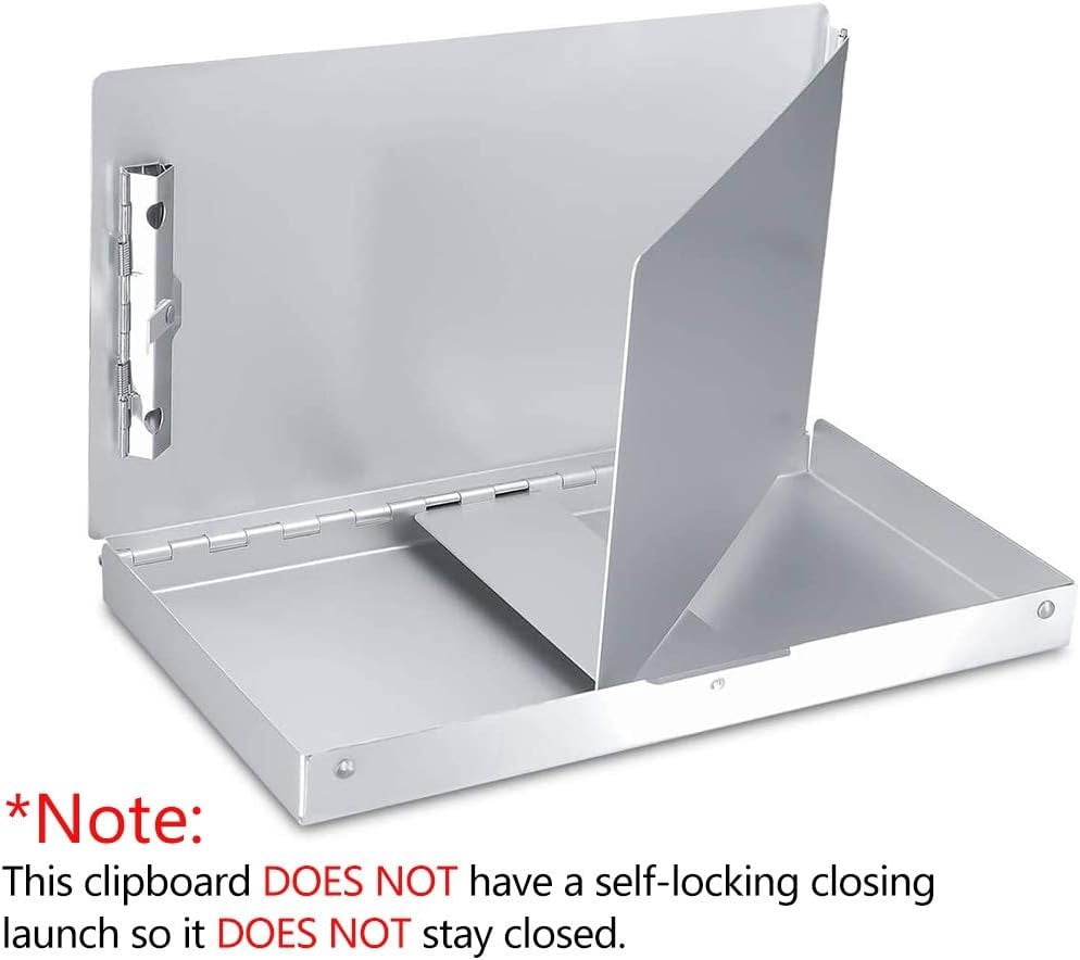 Sunnyclip Small Metal Clipboard - Side-Opening Memo Size with Privacy Cover, for Truckers & Receipts (Fits 5.5x9.5" Paper)