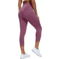 thumbnail image 3 of NELEUS Womens High Waist Capri Yoga Leggings Cropped Pant for Workout with Two Pockets,Lavender Pinkish Purple,US Size M, 3 of 9
