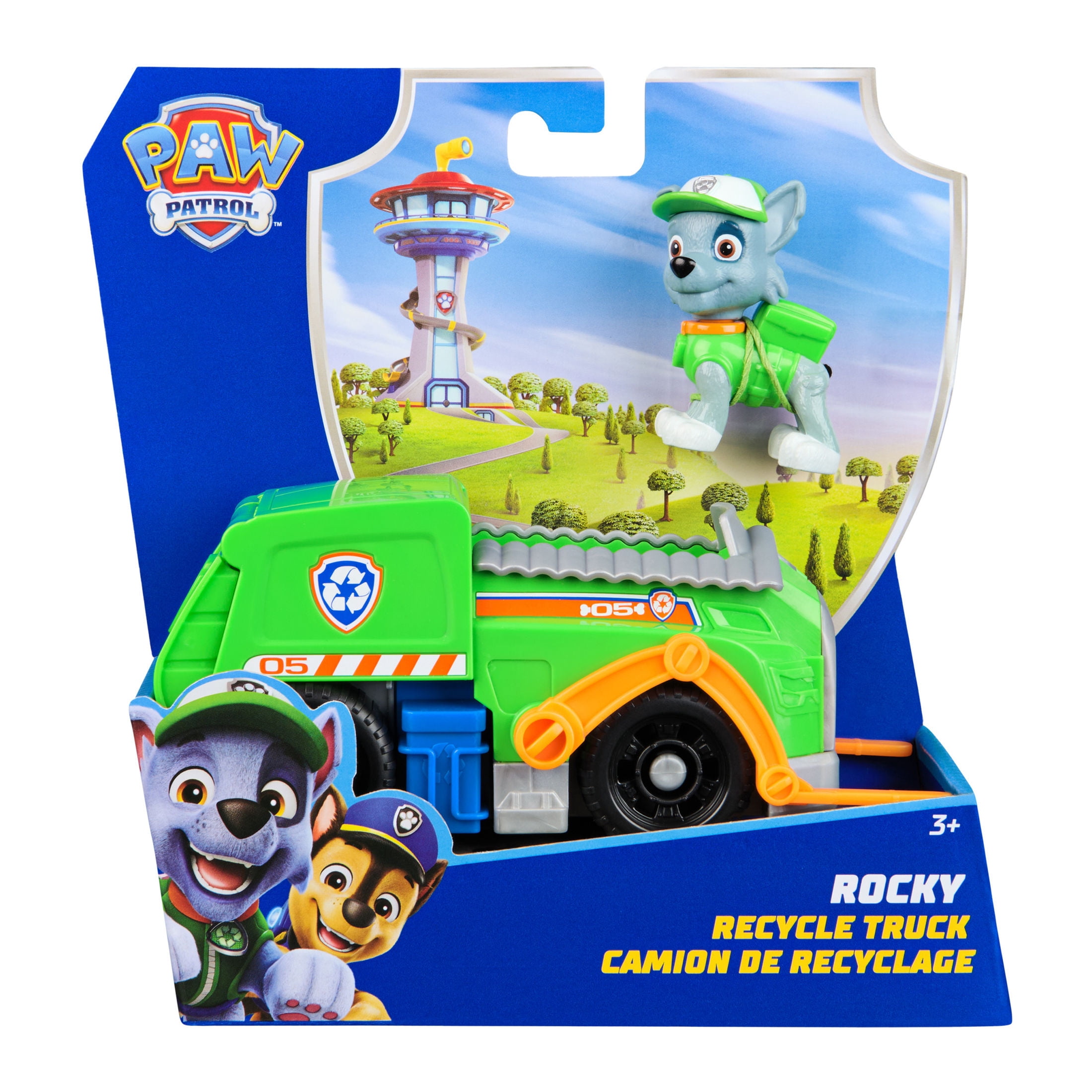 PAW Patrol Recycle Truck Vehicle with Collectible Rocky Figure, Sustainably Minded Toys for Kids Ages 3+