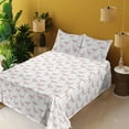 thumbnail image 2 of Ambesonne Flamingo Fitted & Flat Sheet with Shams 4 Pcs Set, Wild Nature Exotic Bird, King, Redwood Pearl Coral, 2 of 5