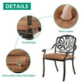 thumbnail image 6 of VIVIJASON 7-Piece Outdoor Furniture Dining Set, All-Weather Cast Aluminum Patio Conversation Set, Include 6 Cushioned Chairs and a Rectangle Table with Umbrella Hole for Balcony Lawn Garden Backyard, 6 of 7