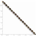 thumbnail image 3 of Sterling Silver Rhodium-Plated Smoky Quartz And Diamond Bracelet (7 X 4) Made In Thailand qx853sq, 3 of 5