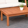 thumbnail image 3 of Amazonia 4-Piece Solid Wood Outdoor Conversation Set, Natural/Off-White, 3 of 13