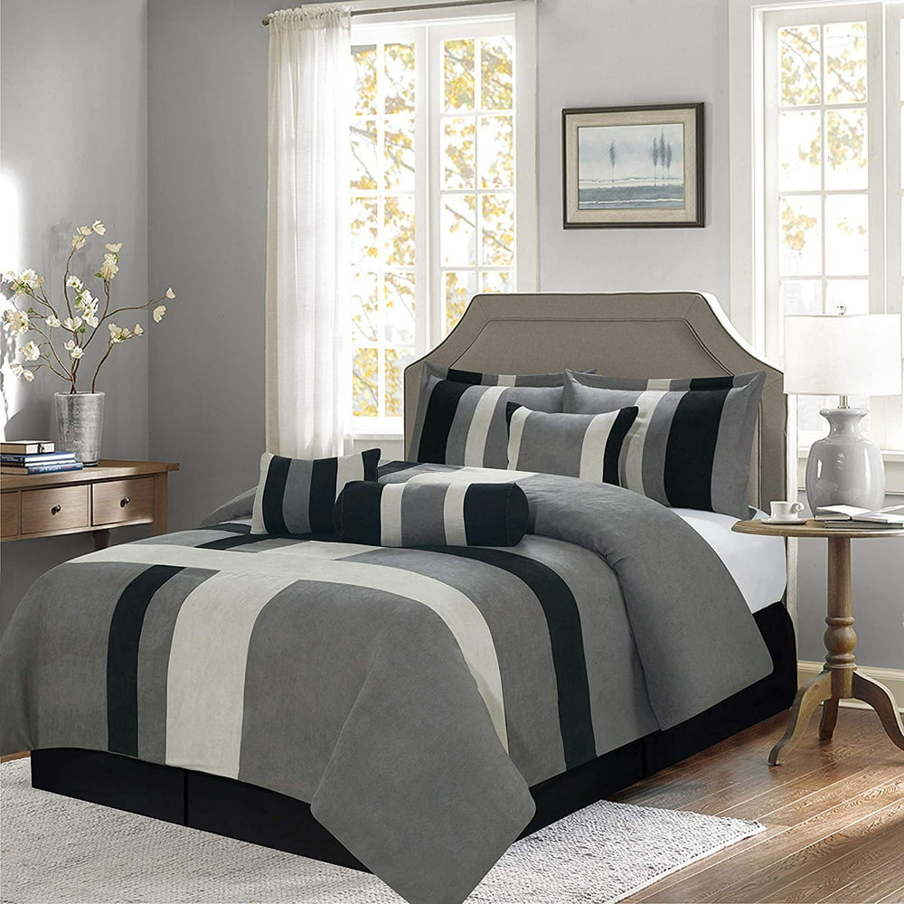 Soft Suede 7Piece Winter Comforter Set Bedding OverSized