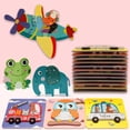 thumbnail image 4 of Rompecabezas tridimensional engrosado para niños, rompecabezas de animales de dibujos animados de madera, rompecabezas de mano, juguetes de educación temprana, 4 of 6