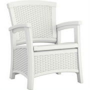 Suncast Elements Resin Individual Patio Club Chair with Storage, White