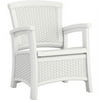 Suncast Elements Resin Individual Patio Club Chair with Storage, White