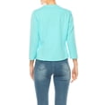 thumbnail image 4 of Women's Collarless Blazer Open Front Sleek 3/4 Sleeves Cardigan, 4 of 6