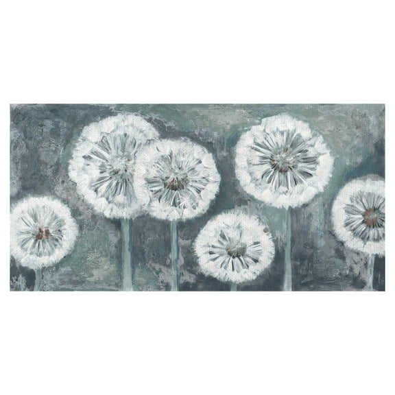 Masterpiece Art Gallery Wishing Blue Light Dandelion By Sandy Doonan Canvas Art Print 17" x 34"