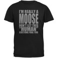 thumbnail image 1 of T-Shirt Noir pour Adulte de Costume Humain d'Halloween Moose, 1 of 1