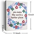 thumbnail image 2 of Inspirational Motto Framed Canvas Wall Art Gifts for Women Girls Friends Sister,Motivational Canvas Prints Framed Wall Art for Home bedroom Living Room Wall Decor-You Make The World Better Place, 2 of 4