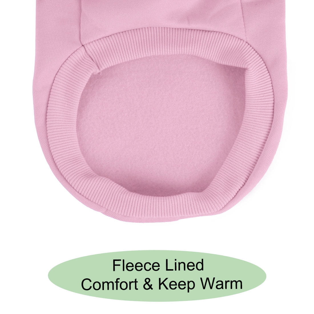 Unique Bargains Cotton Blend Dog Winter Sweatshirt Pet Clothes Fleece Lined Warm Coat Pink