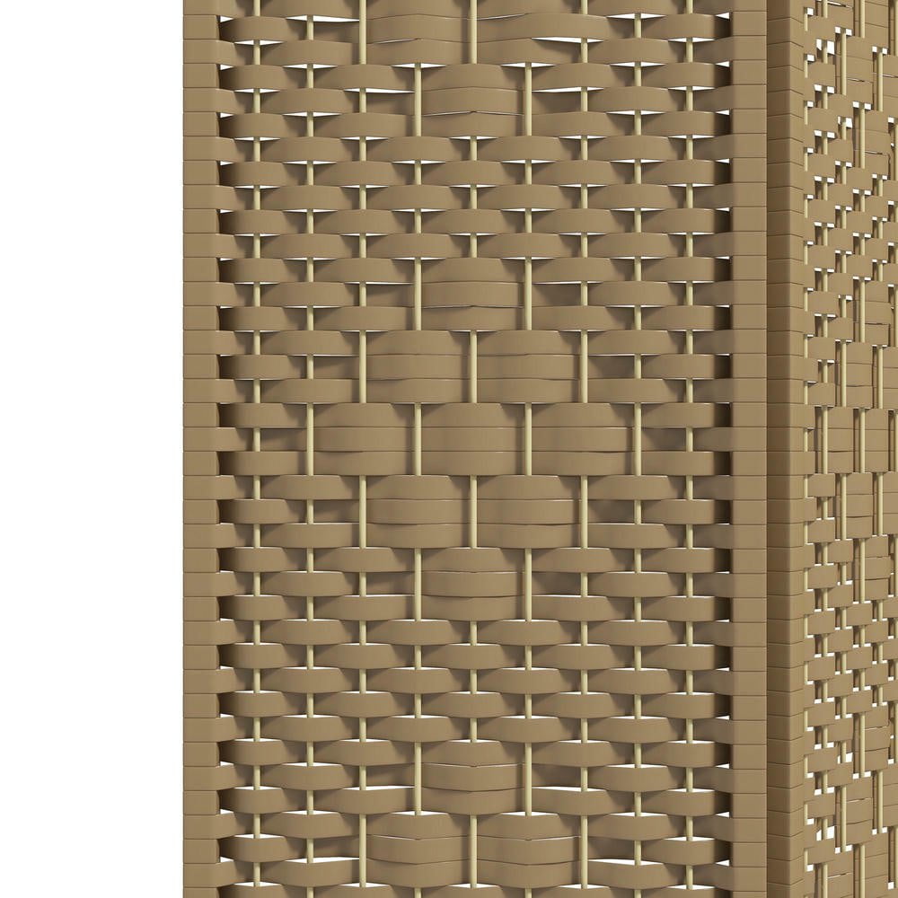 Resenkos 3-Panel Folding Room Divider - Portable Wave Fiber Privacy Screen Partition, for Home Office, Natural