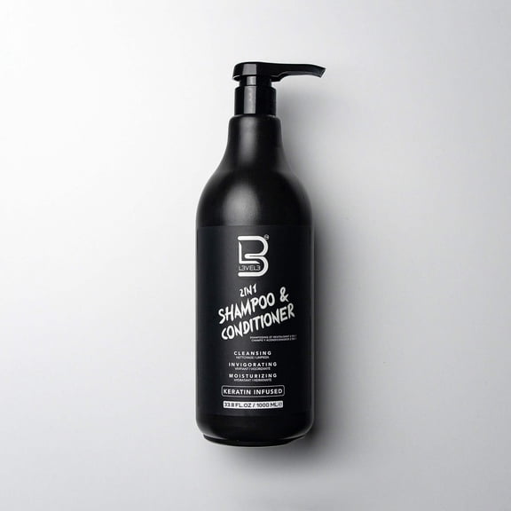 L3 Two in One Shampoo and Conditioner - Smooths and Strengthens Hair - Improves Shine and Tames Frizzy Hair - 33.8 Fl Oz