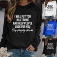 thumbnail image 3 of Womens Funny Letter Graphic Sweatshirts Long Sleeve Loose Lightweight Pullovers Tops, 3 of 5