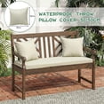 thumbnail image 2 of GKXLH Waterproof Outdoor Bench Cushion 48"x18"x3", 28D High Density Foam Garden Bench Pad with Removable Washable Cover & 2 Pillow Covers for Patio Porch Swing (Cream), 2 of 11