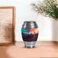 thumbnail image 7 of JAGASY Bike Small Urns for Human Ashes Keepsake, Blue Urn for Ashes Adult Male, Sunset Cemetery Trees Decorative Urns for Sister, Handmade Urn for Brother, (3 Inch), 7 of 7