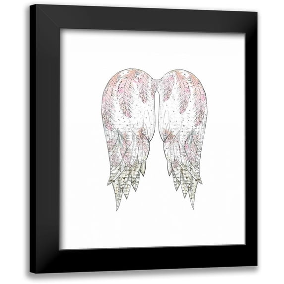 Ogren, Sarah 15x17 Black Modern Framed Museum Art Print Titled - Wings with Pink Feathers
