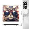 thumbnail image 2 of Bathroom Scale, Highly Accurate Digital Body Scale,Precisely Measures Weight up to 400 lbs-Cat Wearing Sunglasses With The American Flag In The Background, 2 of 4