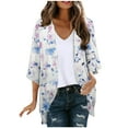 thumbnail image 3 of LIBRCLO Womens Swimsuit Cover-ups Beach Hawaiian Long Sleeved Cardigans Fashionable Casual Printed Tops, 3 of 6