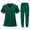 16# Dark Green, variant on Scrubs for Women Women's Medical Scrub Sets V-Neck Short Sleeve Nursing Tops & Cargo Pants Uniforms Set with Pockets Black,S