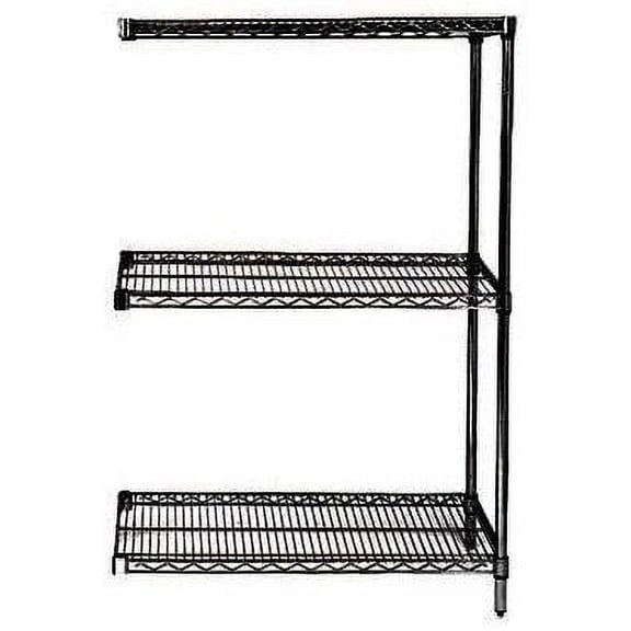 18" Deep x 54" Wide x 54" High 3 Tier Black Add-On Shelving Unit