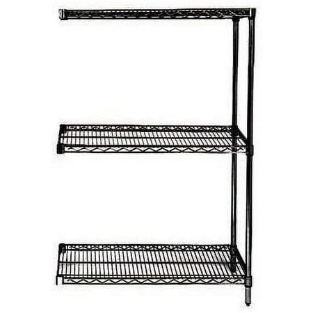 

21 Deep x 60 Wide x 74 High 3 Tier Black Add-On Shelving Unit