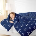 thumbnail image 4 of spefrowx Ocean Anchor Twin Comforter Sets for Men, Navy Nautical Marine Bedding Set, Navy Reversible, 2 Pieces, 1 Comforter and 1 Pillowcase, 4 of 6