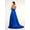 Royal Blue, variant on Women's Elizabeth K Long Satin V Neck Dress Gl2963 Royal Blue Size XS