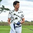 thumbnail image 3 of Pofeuu Sea Turtle Print Men's Loose Fit Midweight Short-Sleeve Pocket Polo-X-Large, 3 of 6
