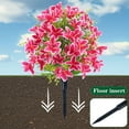 thumbnail image 6 of Artificial Lily Flowers, Fake Floor Plant with Ground Spike, Realistic Greenery Decor, Pink Eucalyptus Simulation, Outdoor Garden Decoration, Patio Balcony Home Decor, 6 of 6
