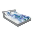 thumbnail image 2 of Watercolor Flower Fitted Sheet & Pillow Sham Set, Floral Background Irises in Fresh Colors Nature Earth, Decorative Printed 6 Piece Bedding Decor Set, Full, Lilac Teal Ecru, by Ambesonne, 2 of 3