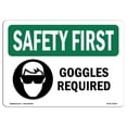 thumbnail image 1 of SignMission OS-SF-A-1218-L-10631 Premier Signe de Sécurité de 12 x 18 Po - Lunettes Requises avec Symbole, 1 of 1