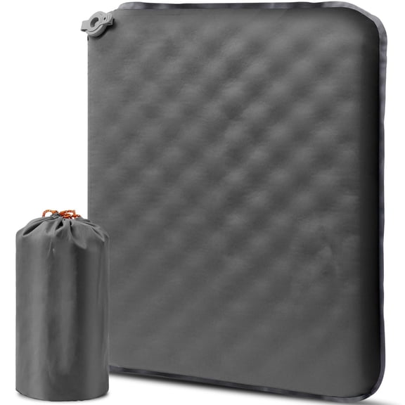 XIBUFE Inflatable Stadium Seat Cushion,Self-Inflating Memory Foam Airplane Seats Cushion for Long Flight Lightweight & Compact Chair Sitting Pad for Travel Camping Bleachers Office
