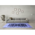 thumbnail image 3 of Ahgly Company Machine Washable Indoor Square Oriental Blue Industrial Area Rugs, 5' Square, 3 of 4