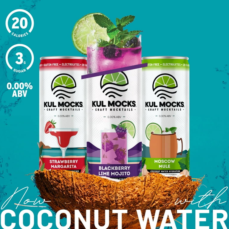 KUL MOCKS Craft Mocktails Variety 6 Pack Non-Alcoholic Cocktail
