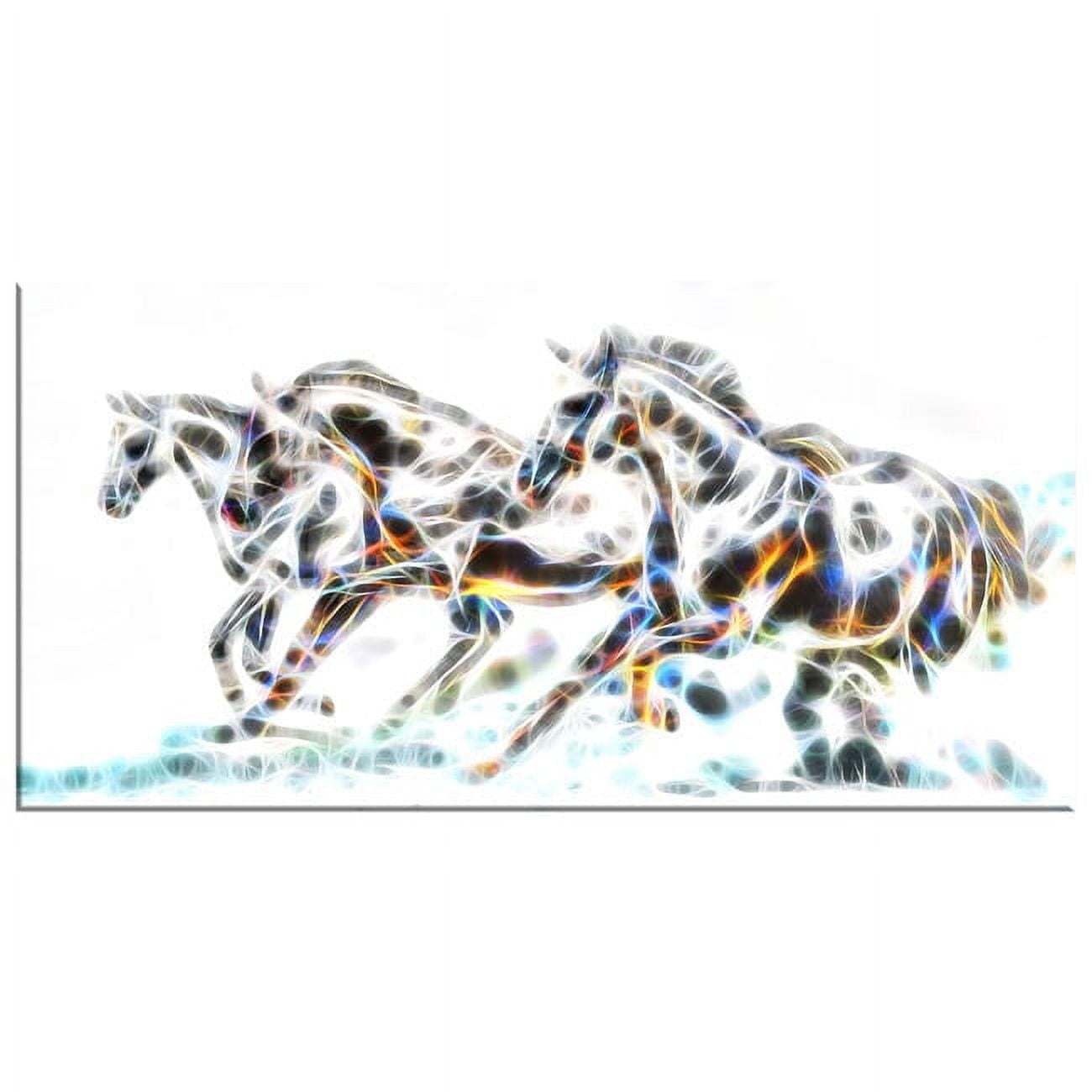 Design Art Wild Horses Art on Canvas, 5 Panels, 60" x 32"